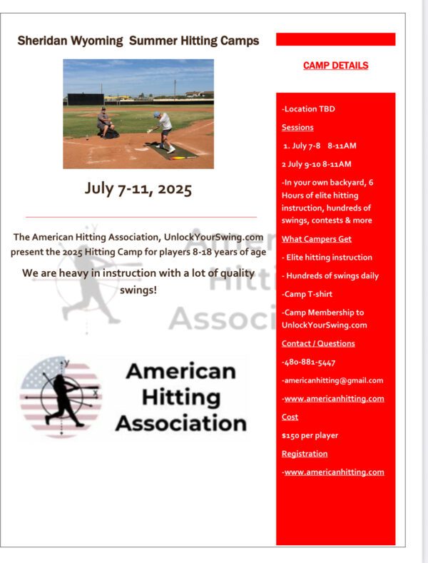 Sheridan WY Hitting Camp Session 1